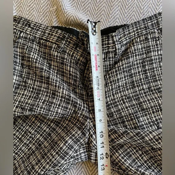 Sebastian Cruz Couture Bouclé Tweed Trousers Slim Black White Men 32x28 Designer